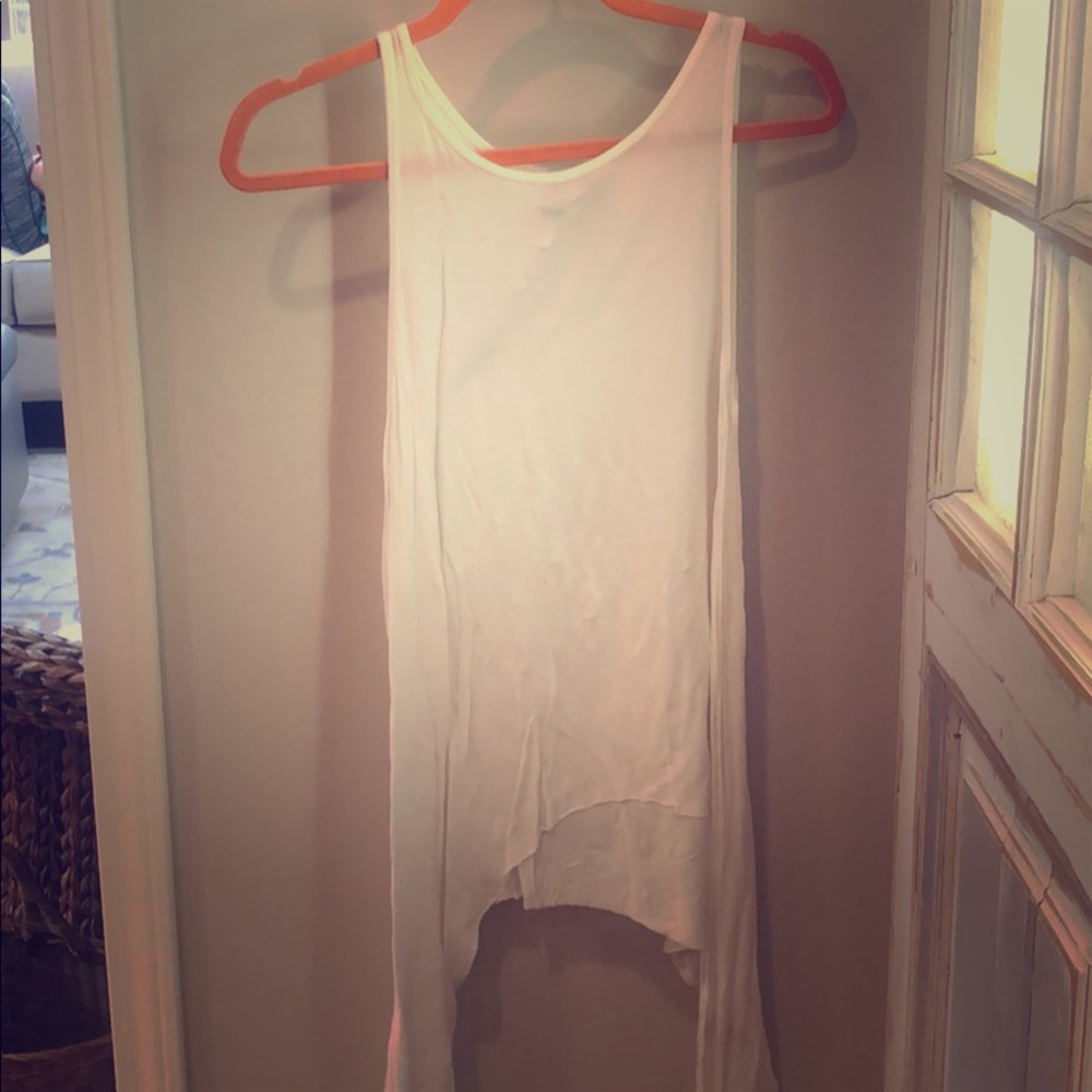 White tank long in either side